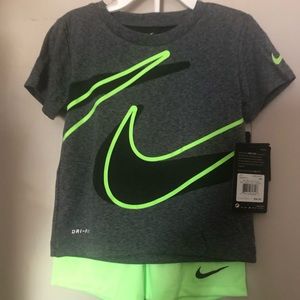 Nike (12months or 24 months)  2piece set shorts lime blast set